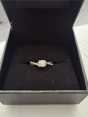 Kay Jewelers Two-Tone Diamond Cluster Ring in Gold and Silver